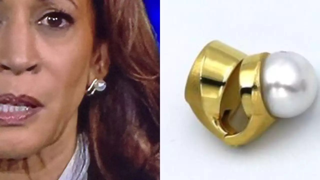 Trump harris debate conspiracy microphone earrings
