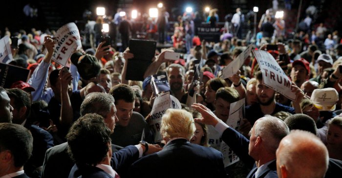 Trump donald mocking disabled reporter colorado sacrifices lot made candidate speaks republican presidential friday july springs stacie gazette scott via