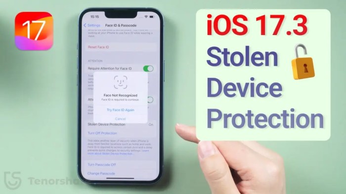 How to use stolen device protection on apple iphone
