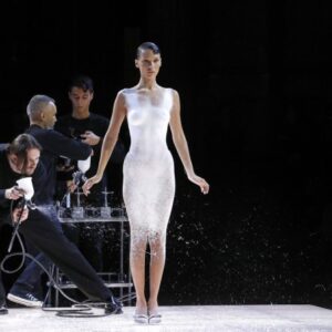 Coperni spray on dress viral smash gravity defying gel bag might top it