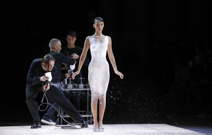 Coperni spray on dress viral smash gravity defying gel bag might top it