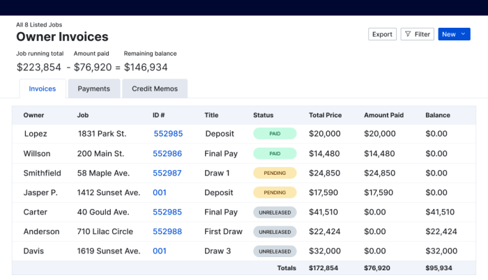 Construction invoice software