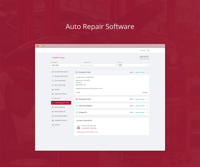 Auto repair billing software