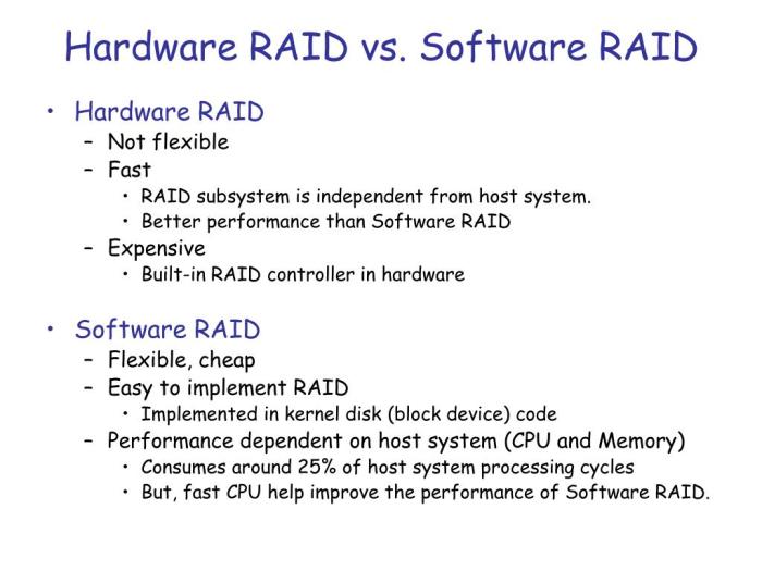 Software vs hardware raid